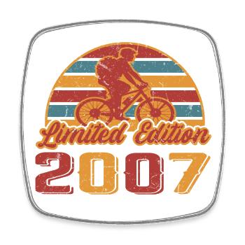 Bike Bike Mountain Bike Birthday 2007 - Square fridge magnet - white - Front