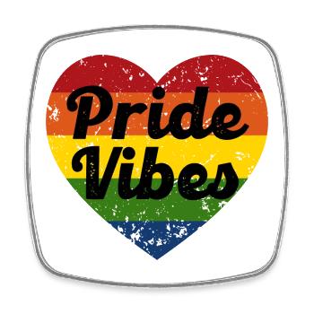 Pride Vibes Heart Design - Square fridge magnet - white - Front