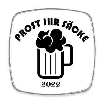 Prost ihr Säcke Symbol Logo icon Bier Zapfen - Viereckiger Kühlschrankmagnet - Weiß - Vorne