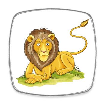 lion occasionnel - Magnet carré - blanc - Devant