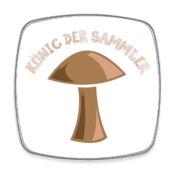 Pilz Pilze Sammler Freunde Marone Steinpilz Grafik - Viereckiger Kühlschrankmagnet - Weiß - Vorne
