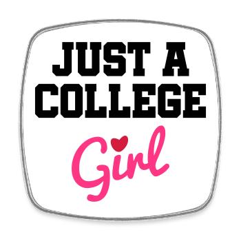 Just a college girl (Herz als i-Punkt) - Viereckiger Kühlschrankmagnet - Weiß - Vorne
