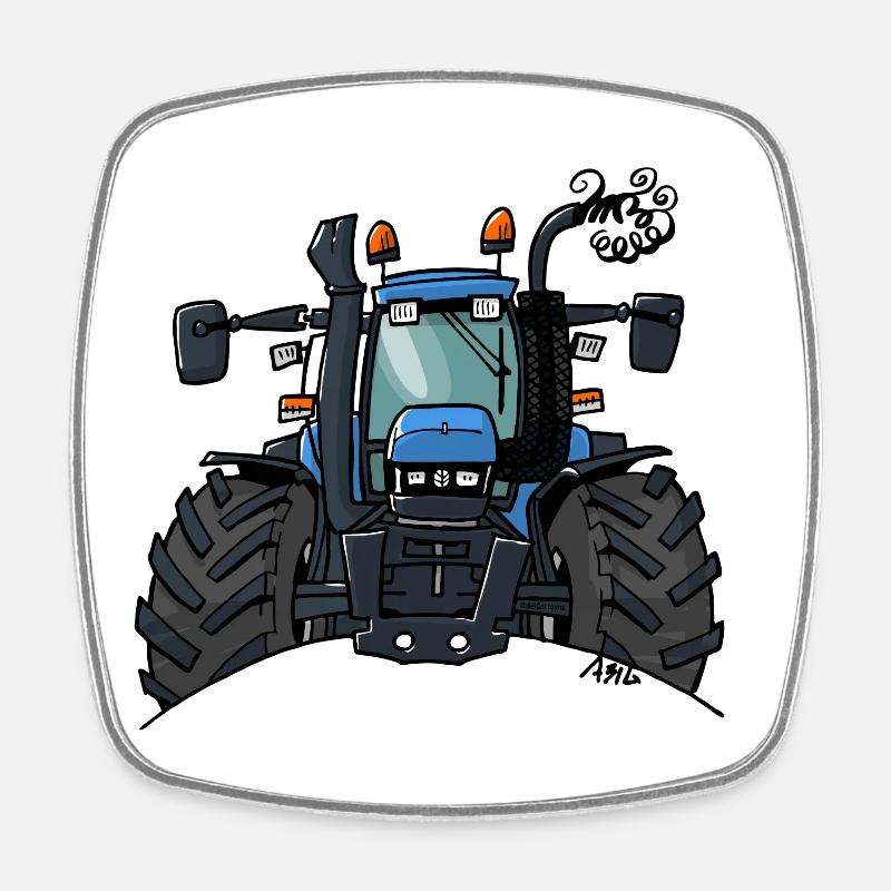 0448 BlueTractor TS115 - Square fridge magnet - white