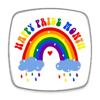 Happy Pride Month LGBT Regenbogen - Viereckiger Kühlschrankmagnet - Weiß - Vorne