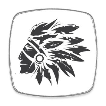 Symbole indien Illustration en chef Icône graphique - Magnet carré - blanc - Devant