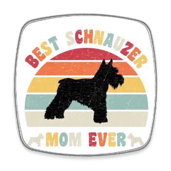 Meilleure maman Schnauzer jamais amateurs de chiens vintage rétro - Magnet carré - blanc - Devant