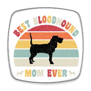 Best Bloodhound Mom ever dog lovers retro vintage - Square fridge magnet - white - Front