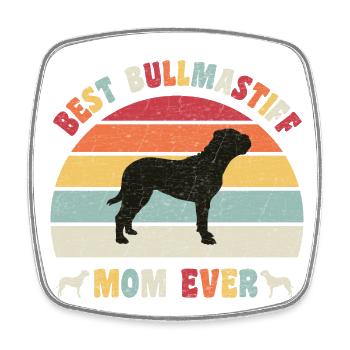 Meilleure maman Bullmastiff jamais amateurs de chiens vintage rétro - Magnet carré - blanc - Devant