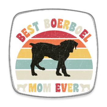 Meilleure maman Boerboel jamais amateurs de chiens vintage rétro - Magnet carré - blanc - Devant