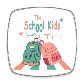 Back to school - Square fridge magnet - white - Front