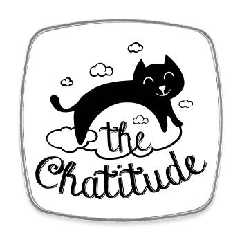 Chatitude, drôle de chat ! humour chat paresseux - Magnet carré - blanc - Devant