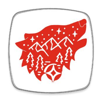 Roter Wolf Totem der Natur - Viereckiger Kühlschrankmagnet - Weiß - Vorne