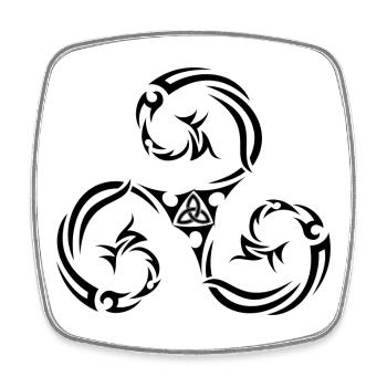 Triskèle Tribal avec Triskelion Souvenir Bretagne - Magnet carré - blanc - Devant