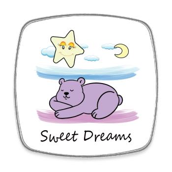 Ours en peluche mignon - Magnet carré - blanc - Devant