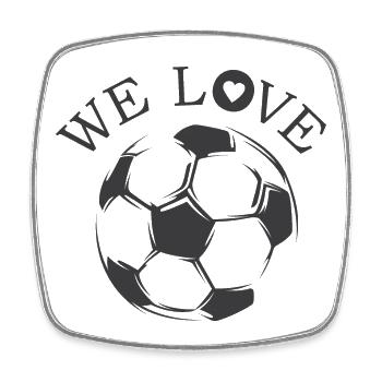 we love soccer soccer love icon illustration - Square fridge magnet - white - Front