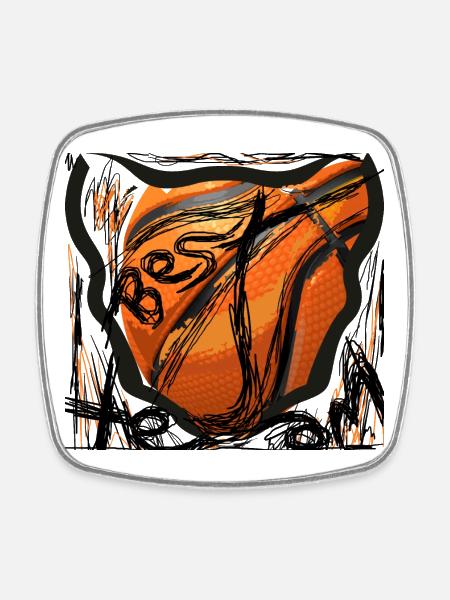 Basketball - Square fridge magnet - white
