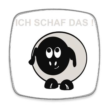 Ich schaff das Schaf Motiv - Viereckiger Kühlschrankmagnet - Weiß - Vorne
