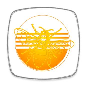 Bee honey bee - Square fridge magnet - white - Front