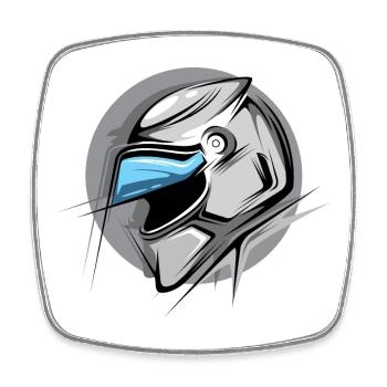 casque de course Illustration Icône graphique Logo - Magnet carré - blanc - Devant