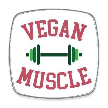 Muscle végétalien - Magnet carré - blanc - Devant