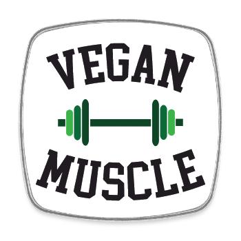 Muscle végétalien - Magnet carré - blanc - Devant