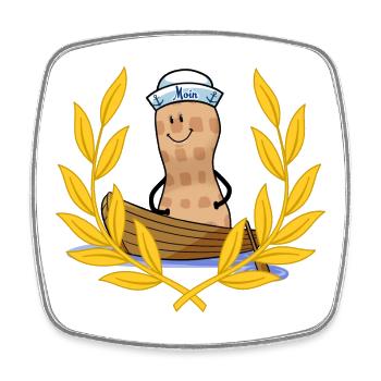 Ahoi Moin maritime Erdnuss Seemann Kapitän Kind - Viereckiger Kühlschrankmagnet - Weiß - Vorne