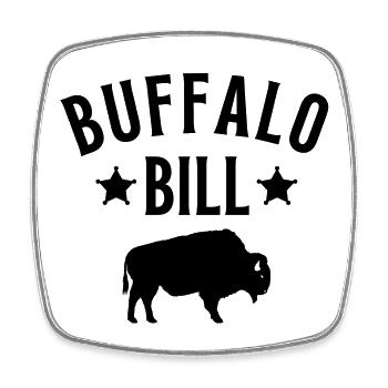 Buffalo Bill, Land, Western - Viereckiger Kühlschrankmagnet - Weiß - Vorne