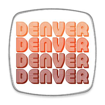 Denver Gradient Retro Muster - Viereckiger Kühlschrankmagnet - Weiß - Vorne