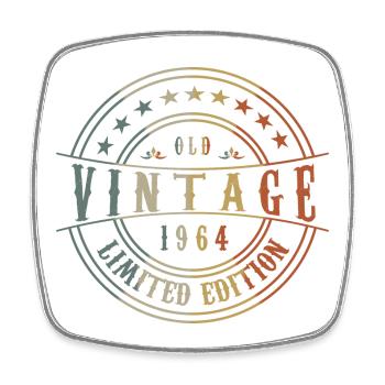 1964 Old Vintage - Viereckiger Kühlschrankmagnet - Weiß - Vorne