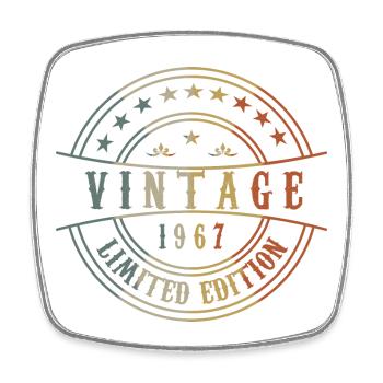1967 Old Vintage - Viereckiger Kühlschrankmagnet - Weiß - Vorne