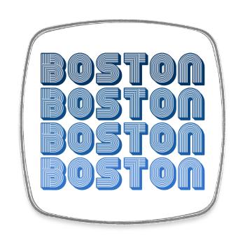 Boston Block Grid Pattern - Square fridge magnet - white - Front