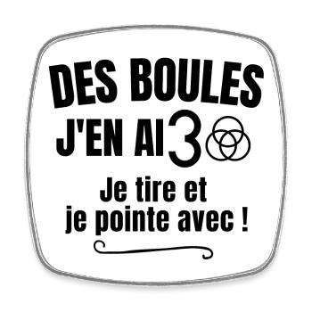 pétanque, bouliste, joueur de pétanque - Magnet carré - blanc - Devant