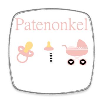Patenonkel Geburt Mädchen Taufe - Viereckiger Kühlschrankmagnet - Weiß - Vorne