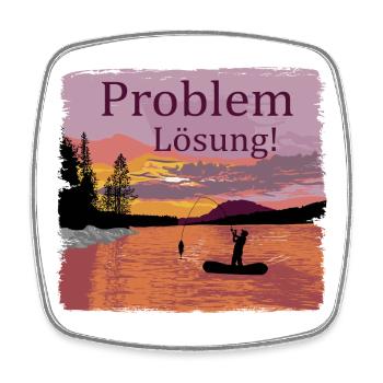 Problem Lösung Angeln - Viereckiger Kühlschrankmagnet - Weiß - Vorne