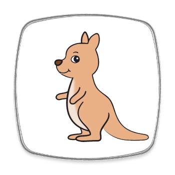 Kangaroo - Square fridge magnet - white - Front