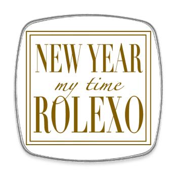 New Year My Time Rolexo – Luxury Statement - Viereckiger Kühlschrankmagnet - Weiß - Vorne