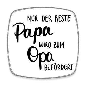 Nur der beste Papa wird zum Opa befördert - Viereckiger Kühlschrankmagnet - Weiß - Vorne