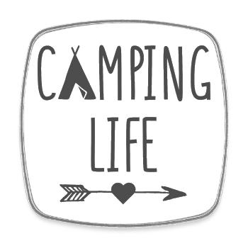Vie de camping - Magnet carré - blanc - Devant