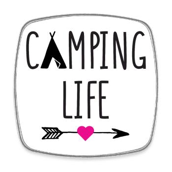 Camping Life - Square fridge magnet - white - Front