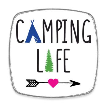 Vie de camping - Magnet carré - blanc - Devant