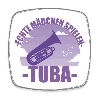 Tuba Musikerin Instrument Mädchen Geschenk - Viereckiger Kühlschrankmagnet - Weiß - Vorne