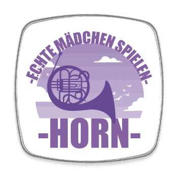 Horn Musikerin Instrument Mädchen Geschenk - Viereckiger Kühlschrankmagnet - Weiß - Vorne
