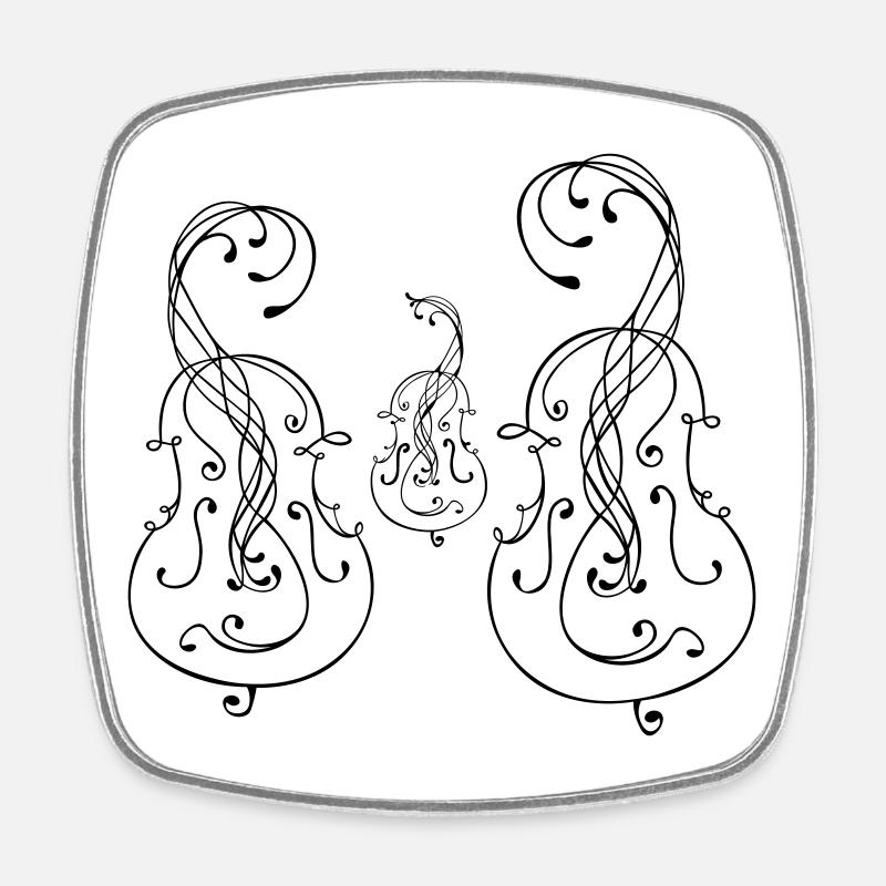 Famille de violoncelles - Magnet carré - blanc
