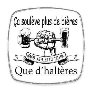 HARD ATHLETIC DRINK, c'est pas évident comme sport - Magnet carré - blanc - Devant