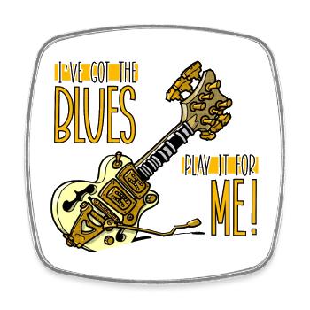 Guitar play it for me COLOR - Square fridge magnet - white - Front