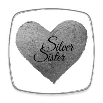 SilverSister Heart - Viereckiger Kühlschrankmagnet - Weiß - Vorne