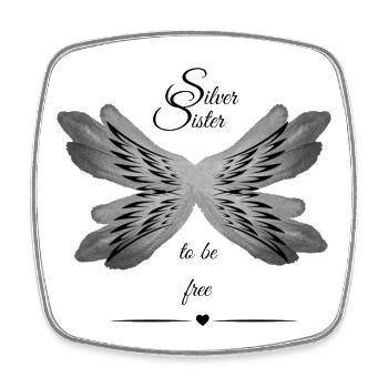 SilverSister to be free black line - Viereckiger Kühlschrankmagnet - Weiß - Vorne