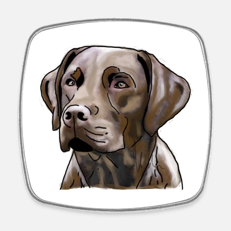 Labrador - Square fridge magnet - white