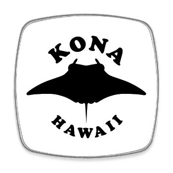 Kona Hawaii Plongée Avec Les Raies Manta - Magnet carré - blanc - Devant