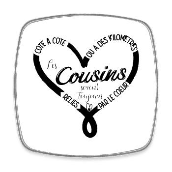 Les Cousins - Magnet carré - blanc - Devant